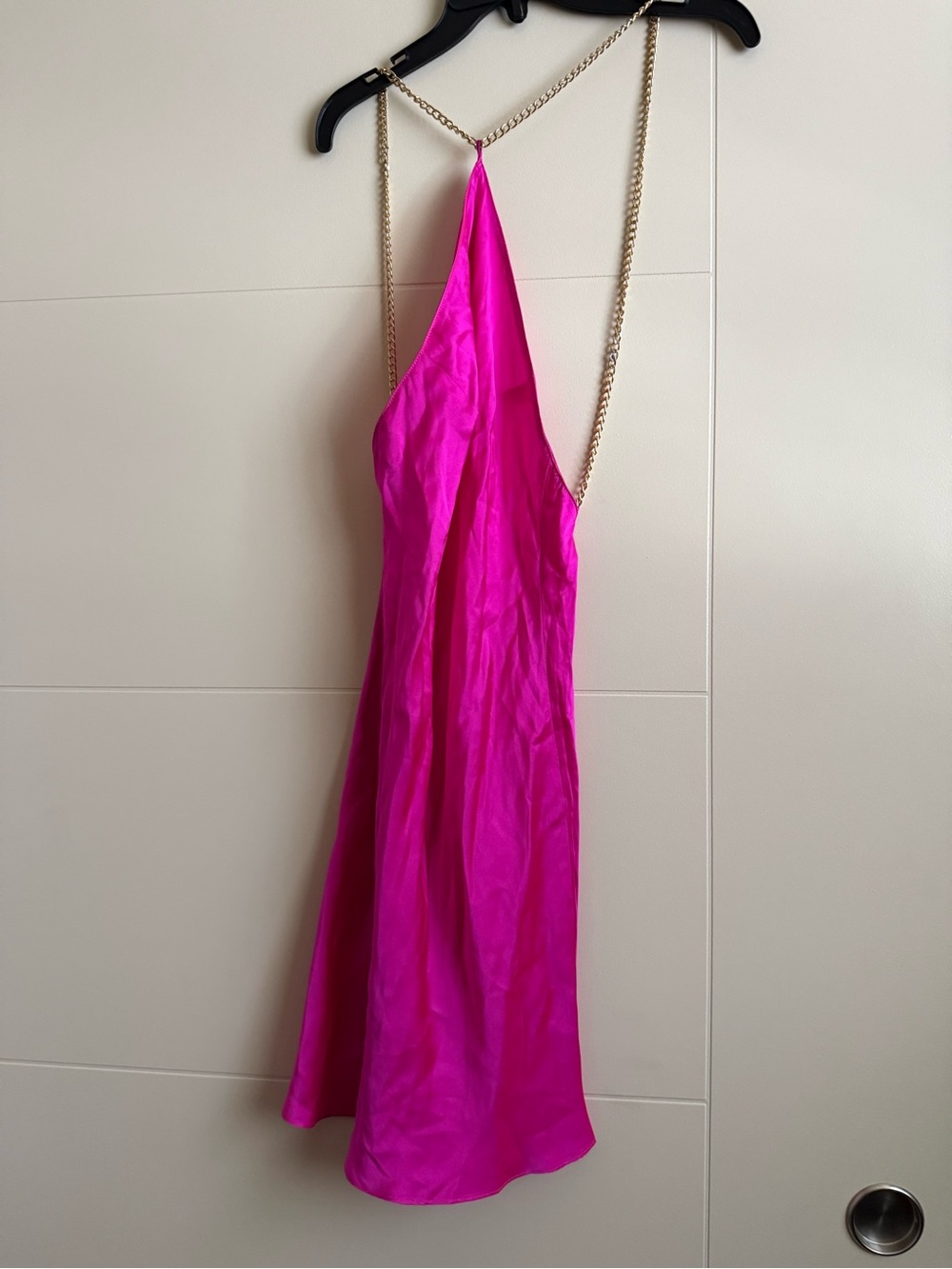 Amanda Uprichard X REVOLVE Claudia X Back Chain Silk Mini Dress Hot Pink XS